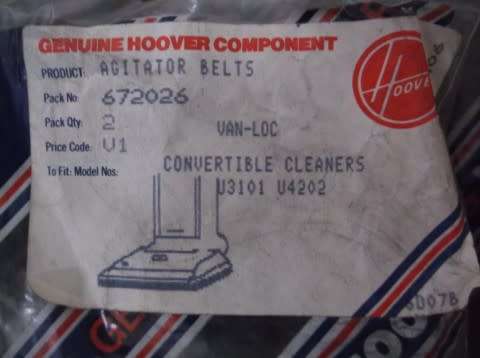 HOOVER MODELS U3101 / U4202 VACUUM CLEANER BELTS ( 8 BELTS )